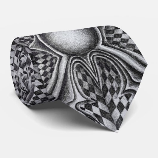 Stropdas, zwart en wit stropdas (Opgerold)