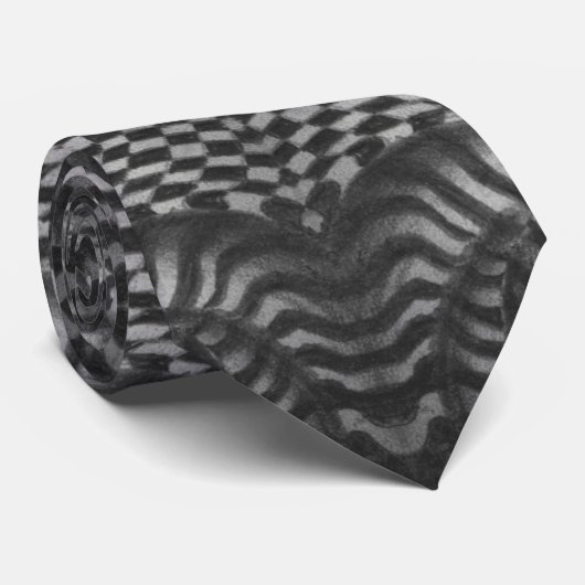 Stropdas, zwart en wit stropdas (Opgerold)