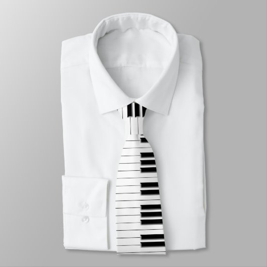 Stropdas - zwart pianotoetsenbord wit (Gebonden)