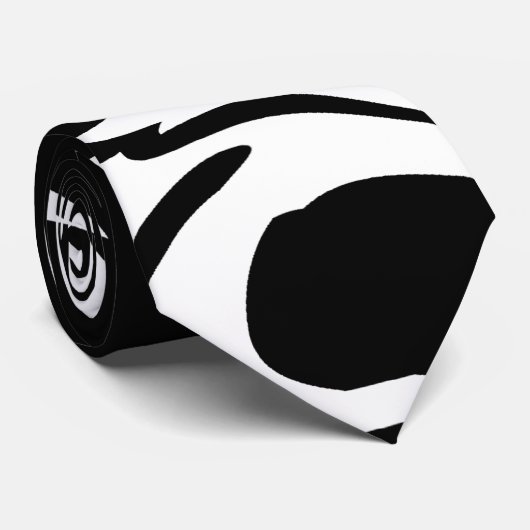 Stropdas Zwart & Wit Stijl Abstract (Opgerold)