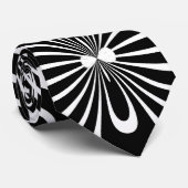 Stropdas Zwart & Wit Stijl Bloom Print (Opgerold)