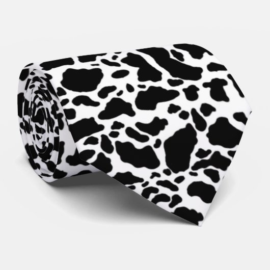 Stropdas Zwart & Wit Stijl Print Dier (Opgerold)