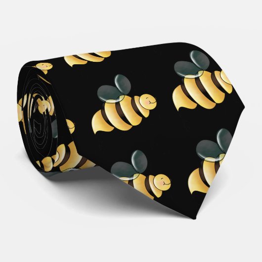 Stropdas zwarte bijen (Opgerold)