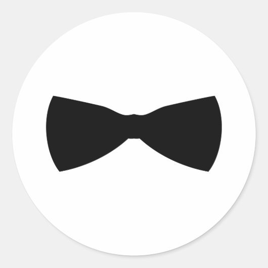 stropdas zwarte boog ronde sticker (Voorkant)