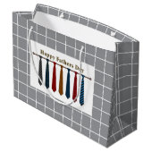 Stropdassen Happy Vaderdag Gift Bag Groot Cadeauzakje (Achterkant Gekanteld)