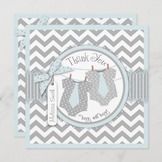 Stropdassen met dubbele tang Chevron print Dank je Bedankkaart (Voorkant / Achterkant)