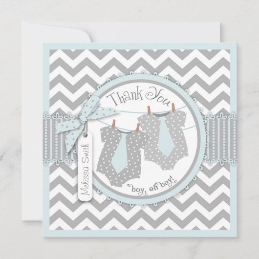 Stropdassen met dubbele tang Chevron print Dank je Bedankkaart (Voorkant)