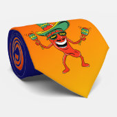 Stropdassen met rode hotChili Pepper (Opgerold)