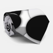 Stropdassen met ronde en polka-punten - zwart-wit (Opgerold)