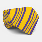 Stropdassen met strippen voor heren, goud en Paars (Opgerold)
