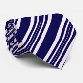 Stropdassen met strippen voor mannen, blauw en wit (Opgerold)