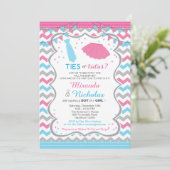 Stropdassen of Tutus Baby shower Invitation Kaart (Staand voorkant)