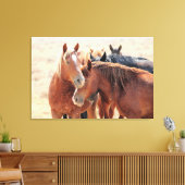 Stropdassen van de familie wilde paarden canvas afdruk (Insitu (Woonkamer))