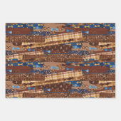 Stropdassen van vaderdag, bril en snaardewerk inpakpapier vel (Voorkant)