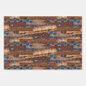 Stropdassen van vaderdag, bril en snor inpakpapier vel (Voorkant 3)