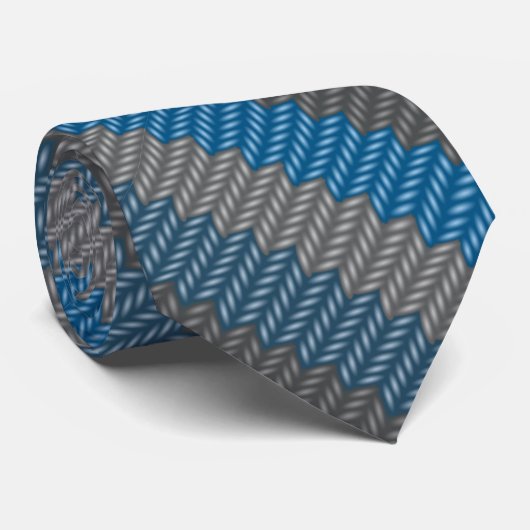 Stropdassen van wol, bedrukt blauw, wasbakken (Opgerold)