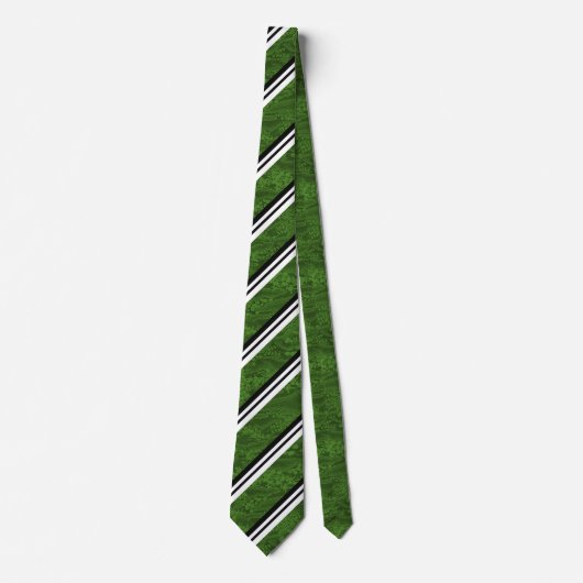 Stropdassen voor Green White/Black Stripe Mannen D (Voorkant)