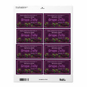 Stropen druiven voor jam of gelei kruiken etiket (Full Sheet)