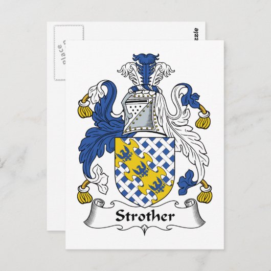 Strother Family Crest Briefkaart (Voorkant / Achterkant)