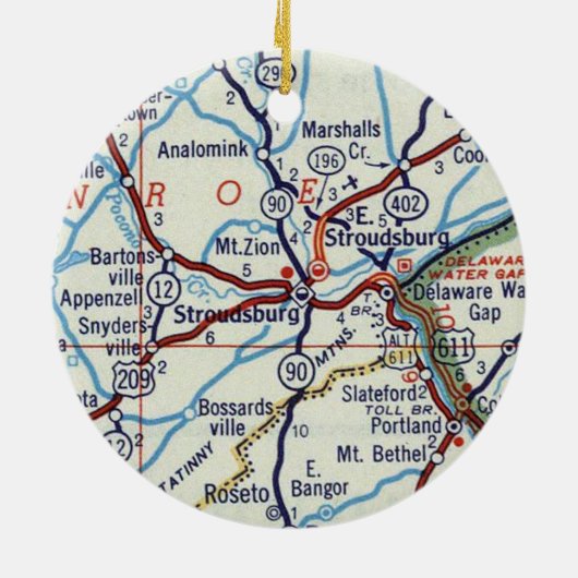 Stroudsburg PA Keramisch Ornament (Achterkant)