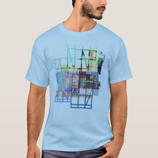structure in blue t-shirt
