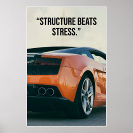 Structure verslaat stress Auto Quote Poster
