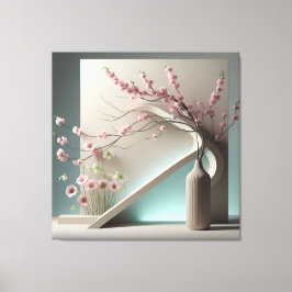 Structured Bloom in Green Canvas Afdruk