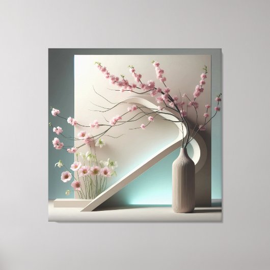 Structured Bloom in Green Canvas Afdruk (Voorkant)