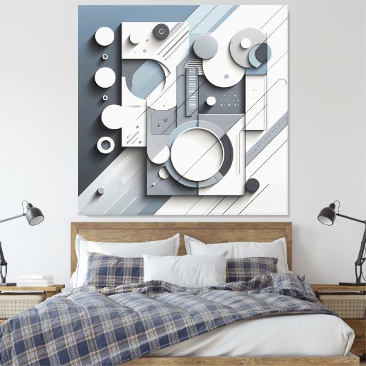 Structured Dimensional Flow Canvas Afdruk (Insitu (Slaapkamer))