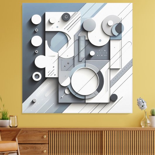 Structured Dimensional Flow Canvas Afdruk (Insitu (Woonkamer))