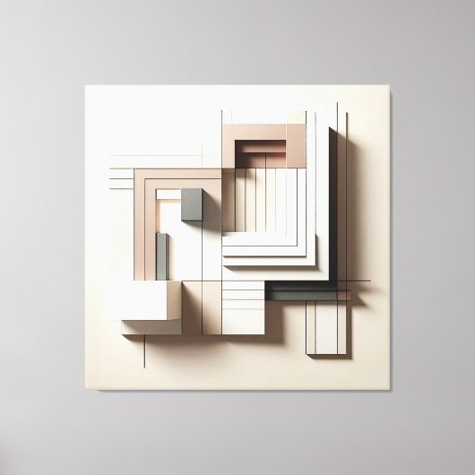 Structured Geometric Blocks Canvas Afdruk (Voorkant)