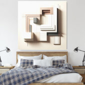 Structured Geometric Blocks Canvas Afdruk (Insitu (Slaapkamer))