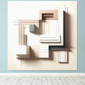 Structured Geometric Blocks Canvas Afdruk (Insitu (Houten vloer))