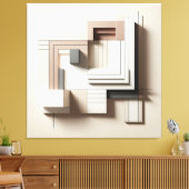Structured Geometric Blocks Canvas Afdruk (Insitu (Woonkamer))