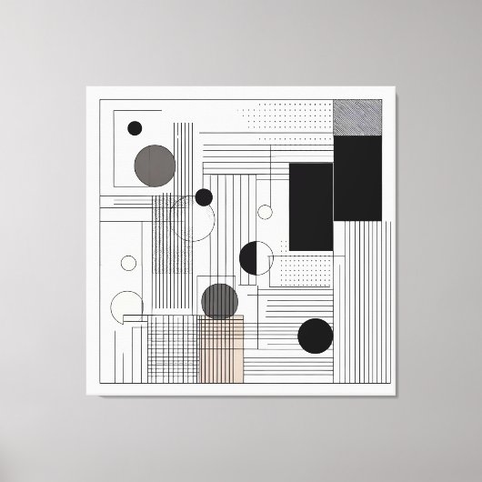 Structured Geometric Matrix Canvas Afdruk (Voorkant)
