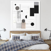 Structured Geometric Matrix Canvas Afdruk (Insitu (Slaapkamer))