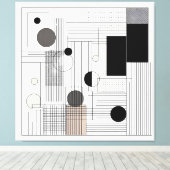 Structured Geometric Matrix Canvas Afdruk (Insitu (Houten vloer))