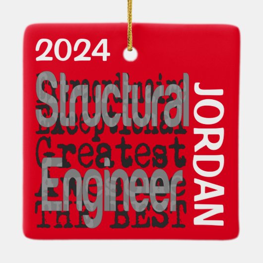 Structureel ingenieur Extraordinaire KLANT Keramisch Ornament (Achterkant)