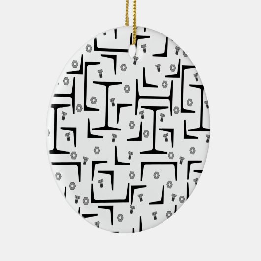 Structureel stalen patroon keramisch ornament (Rechts)