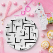 Structureel stalen patroon papieren bordje (Feest)