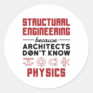 Structurele engineering sarcastische natuurkunde z ronde sticker