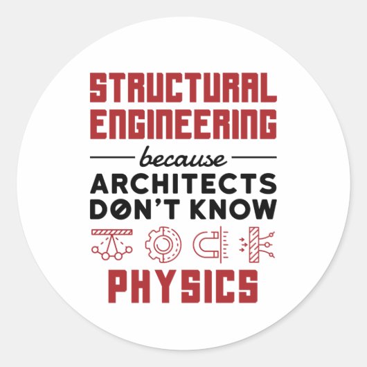 Structurele engineering sarcastische natuurkunde z ronde sticker (Voorkant)