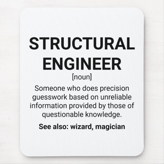 Structurele engineeringdefinitie in Noun Muismat (Voorkant)