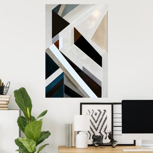 Structurele Geometrie Poster (Thuiskantoor)