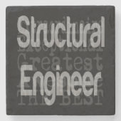 Structurele ingenieur Extraordinaire Stenen Onderzetter (Voorkant)