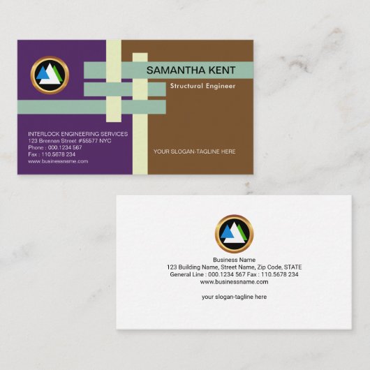 Structurele koppelingkoppelingen visitekaartje (Voorkant / Achterkant)