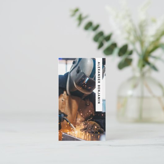 Structurele Lasser Foto QR Code Visitekaartje (Staand voorkant)