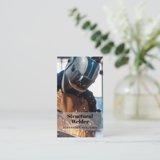 Structurele Lasser Foto QR Code Visitekaartje (Staand voorkant)