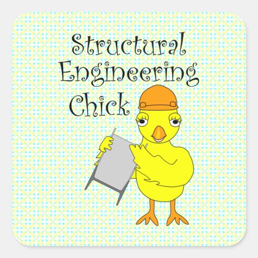 Structurele Techniek Chick Tekst Vierkante Sticker (Voorkant)