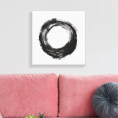 Structuur penseelcirkel canvas afdruk (Insitu (Woonkamer))